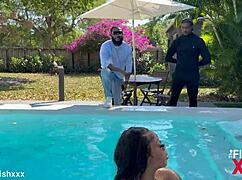 spoiled princess trades funds for big black cock outdoor threesome double vaginal