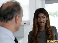 INTERRACIAL BEDROOM FUCK TURNS PASSIONATE WITH STEPBRO'S THICK JIZZ LOAD ON TITS!