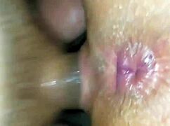 curvy babe begs no creampie but huge cumshot floods her ass anyway