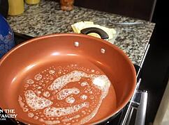 mature stepmom kymber leigh deepthroats stepsons monster cock under breakfast table pov