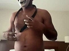 Desi Ass Spanked Red Through Ripped Fishnets on Bed