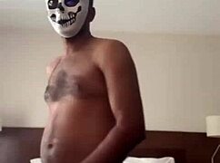 Desi Ass Spanked Red Through Ripped Fishnets on Bed