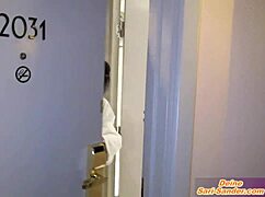 german bikini milf with huge tits begs hotel staff for cock