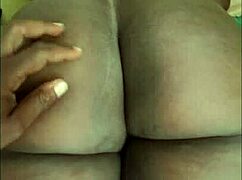 Chubby ebony milf's curvy belly and big shaved pussy tease in steamy bath