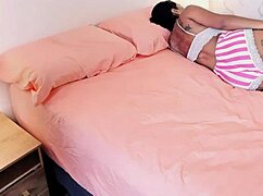 stepson spies stepmom pleasuring herself then covers her ass