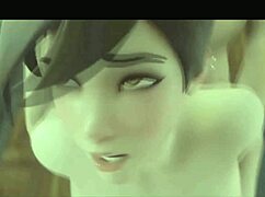 tracer bends over for doggystyle creampie finish