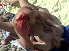 dude, that curvy beach milf just flashed and got fucked public doggy