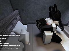 roblox bunny girl bounces big ass on cock till creampie overflow in cute sex romp
