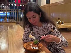 ever wonder what happens when i blast cum on her face at the sushi bar then she munches rolls covered in it?
