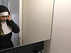 Shy teen nun angelina brill takes massive bbc creampie in amateur homemade