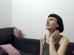 german scout picks up tall skinny french delfine dahlia chats her into raw casting fuck