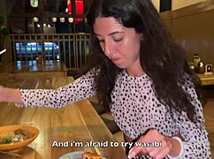 ever wonder what happens when i blast cum on her face at the sushi bar then she munches rolls covered in it?