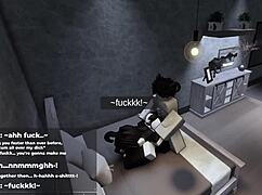 roblox bunny girl bounces big ass on cock till creampie overflow in cute sex romp