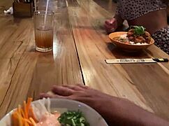 ever wonder what happens when i blast cum on her face at the sushi bar then she munches rolls covered in it?