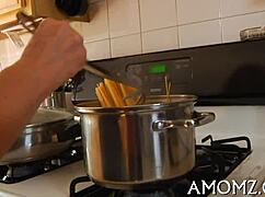 mamma's deepthroat throbs then she rides cock hard