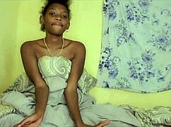 solo skinny african babe spreads big pussy tries squirting challenge