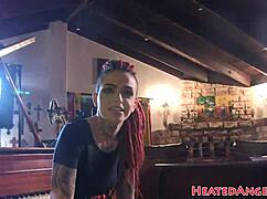 WOW, PETITE GOTH BABE'S PIERCED MODELING TEASE!