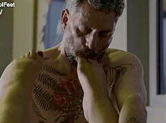 gag on my bare soles suck toes footjob wet latina milf