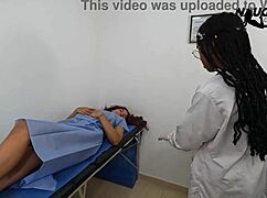 i pound my cute latina patient's beautiful shaved pussy doggystyle bent over