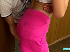 Skinny Asian workout babe squirts hard from intense pussy fingering and licking