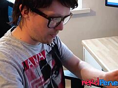 Cock-Hungry Nerd Pornstar Bent Over Doggystyle in Garage by Fake Producer!