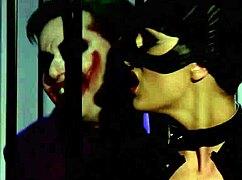 whoa catwoman's wild threesome cage romp with anal and blowjobs