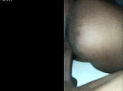 Big Booty Ebony Brunette Bounces Curvy Ass Cowgirl on Huge Cock Creampie After Date