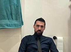 hung daddy strokes massive cock furiously pumps out beast cum load everywhere