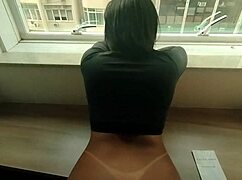 What happens fucking stepdaughter on balcony in public?