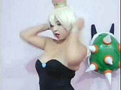 yujaeni slips into bowsette cosplay from oaxaca set teasing with yu jae ni's sultry costume vibes