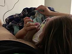 stepsis strokes my cock while watching movie in my room homemade pov taboo