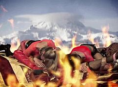 angel dark carly nataly dangelo and michelle thorne dive into hot lesbo foursome fingering licking pussies in lingerie uniforms