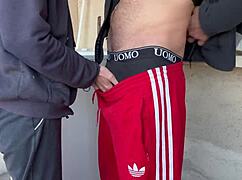 Neighbor's accidental laundry blowjob ends with cum in mouth