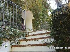 cuckold boyfriend watches girlfriend slobber on her new lover's massive black cock hungrily