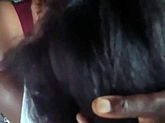 imagine this hot petite ebony girl teasing her boyfriend's massive black cock homemade blowjob style