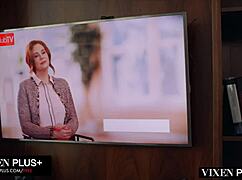 vixen maitland ward bends over in stockings for student pussy eating and riding lesson!