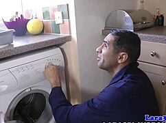 English MILF's Tight Pipe Gets FIRED UP By Cheeky Plumber's DOGGYSTYLE Thrusts!