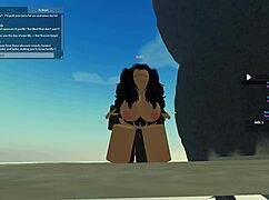 roblox slut bends for bbc anal doggystyle, but will she handle the rough orgasm ride?
