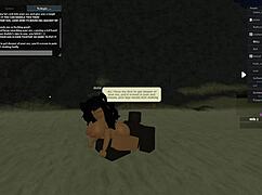 roblox slut bends for bbc anal doggystyle, but will she handle the rough orgasm ride?