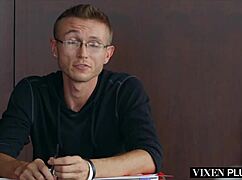 vixen maitland ward bends over in stockings for student pussy eating and riding lesson!