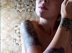 spy cam catches big tits amateur ruttare topless while doing makeup with feet out