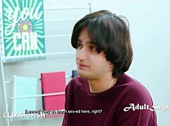 teacher gasps! stepmom lauren phillips jerks off elias cash while annie king watches in class