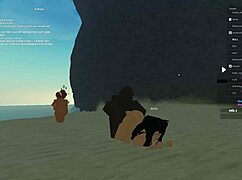 roblox slut bends for bbc anal doggystyle, but will she handle the rough orgasm ride?