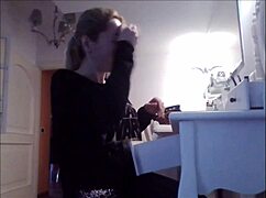 spy cam catches big tits amateur ruttare topless while doing makeup with feet out