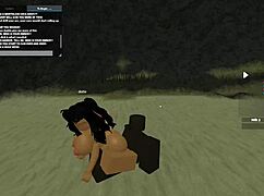 roblox slut bends for bbc anal doggystyle, but will she handle the rough orgasm ride?