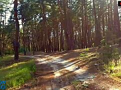 we're sneaking around outside hunting spots to cum in her wet panties