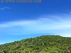 hey we took this hot latina redhead to the beach for some public tit play