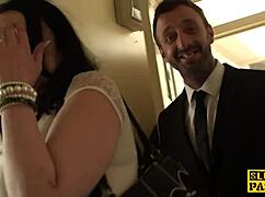 Stalking British Submissive Bent Over for Rough Doggystyle Throat Fuck