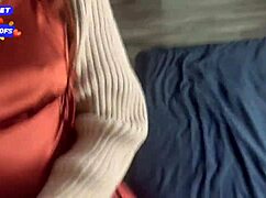 Horny redhead neighbor 18+ rides my monster cock cowgirl after deepthroat blowjob