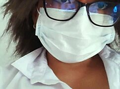 watch this sexy latina student flash her natural tits gettin' horny over homework